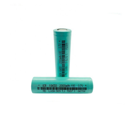 10C Cylindrical Lithium Ion Battery Cells 3.7V 2000mAh 800 Cycles